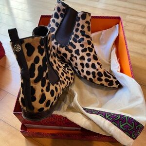 Tory Burch Brown and Black Ankle Boots
